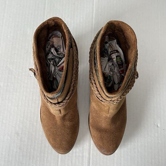 Naughty Monkey Womens Sz 10 Shoes Brown Suede Fringe Boho Western Fashion Boots - Picture 3 of 14